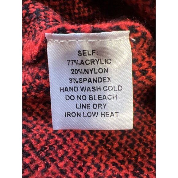 Blue Ivy Red & Black Plaid Poncho Sweater With Turtleneck S/M - Picture 4 of 6